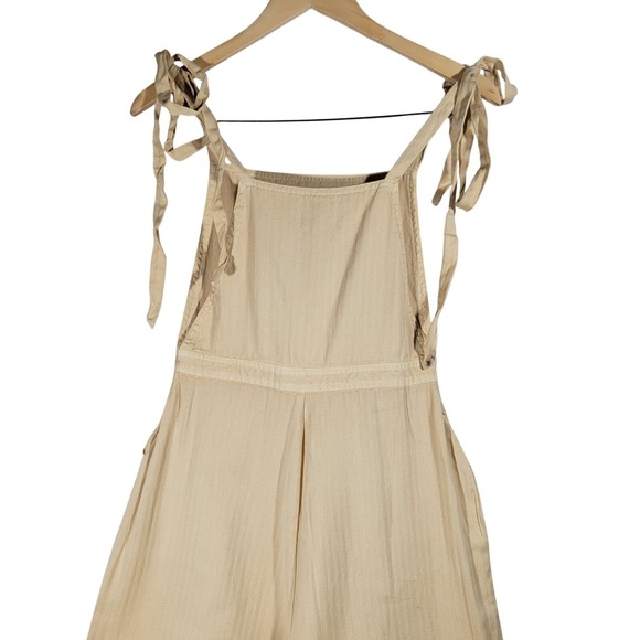 ASOS Design Textured Tie Shoulder‎ Jumpsuit in Washed Stone 0 Tall - Picture 5 of 9